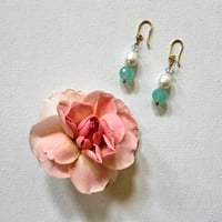Image 1 of Chalcedony & Pearl Earrings