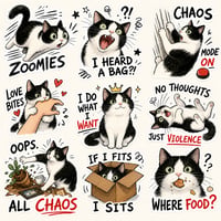 Chaotic Paw 9pc Mini Sticker Set