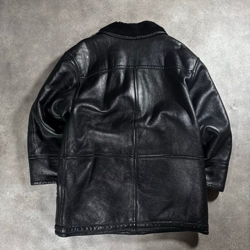 Image of 1980s Valentino Leather Shearling Jacket, Size XL