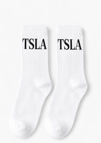 Image 2 of TSLA Classic Logo Crew Socks (5 pair)