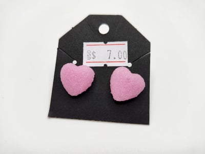 Image of Pink Candy Heart Earrings 