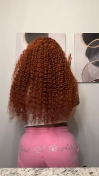 Image 3 of Deep wave burnt orange 13x4 lace wig 28 in. 
