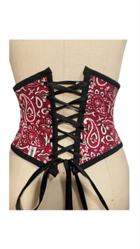 Image 3 of Red Paisley Underbust Corset