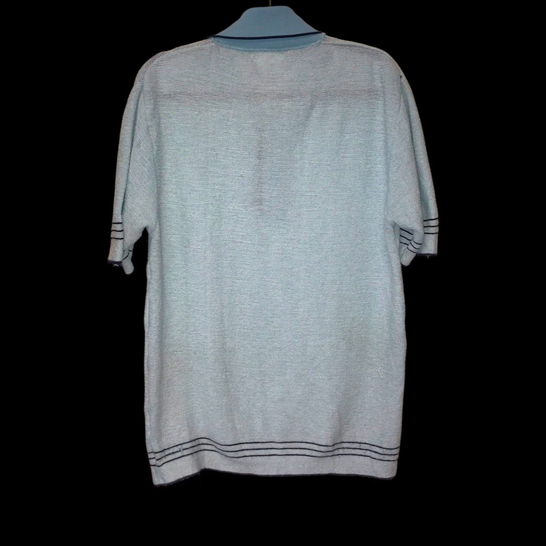 1970s Men's Novelty Print Circle of Life Vintage Knit 70s Long Sleeve Shirt  For Sale at 1stDibs