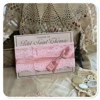 Image 2 of pretty pink lace trim on vintage french style postcard
