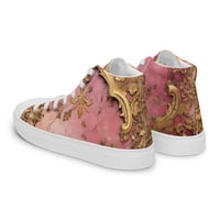 Image 13 of Pastel Pink Tattered Texture Gold Goth Lolita Baroque Inspired Women’s high top canvas shoes