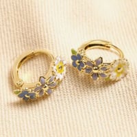 Image 3 of Lisa Angel Pastel Floral Enamel Huggies