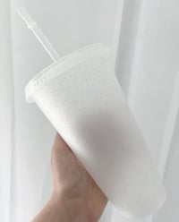 Image 3 of Blank Cold Cup Tumbler - Clear Glitter