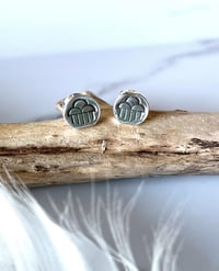 Image 4 of Handmade Sterling Silver Rain Cloud Stud Earrings 925