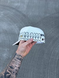 Image 7 of  MULTI TONE OFF WHITE SWEATER VISOR LA DODGERS CUSTOM FITTED CAP