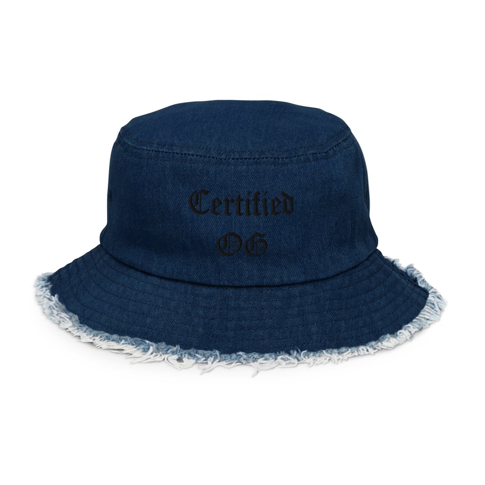 ZEN EXP - "Certified OG" distressed denim bucket hat