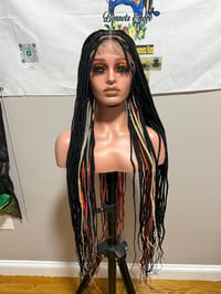 Image 3 of  Multicolored knotless, braided wig