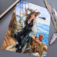 Image 2 of Pirate Witch Signed Watercolor Print