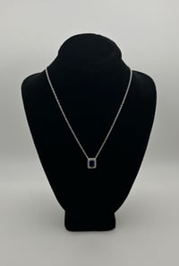 Image 2 of 925 Silver Necklace Blue Cz