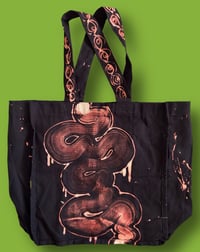 Image 2 of “RAGE” BLEACH PAINTED BLACK CANVAS TOTE