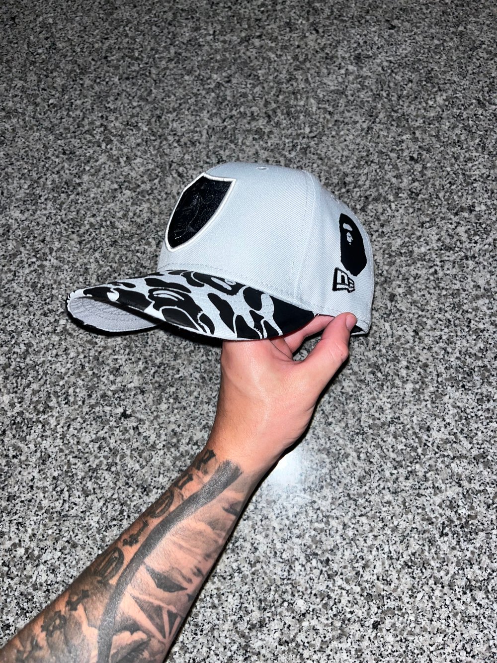 Image of BLACK OUT LOGO RAIDERS CUSTOM FITTED CAP 