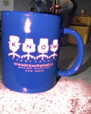 Office Supply Mug in Notebook Blue