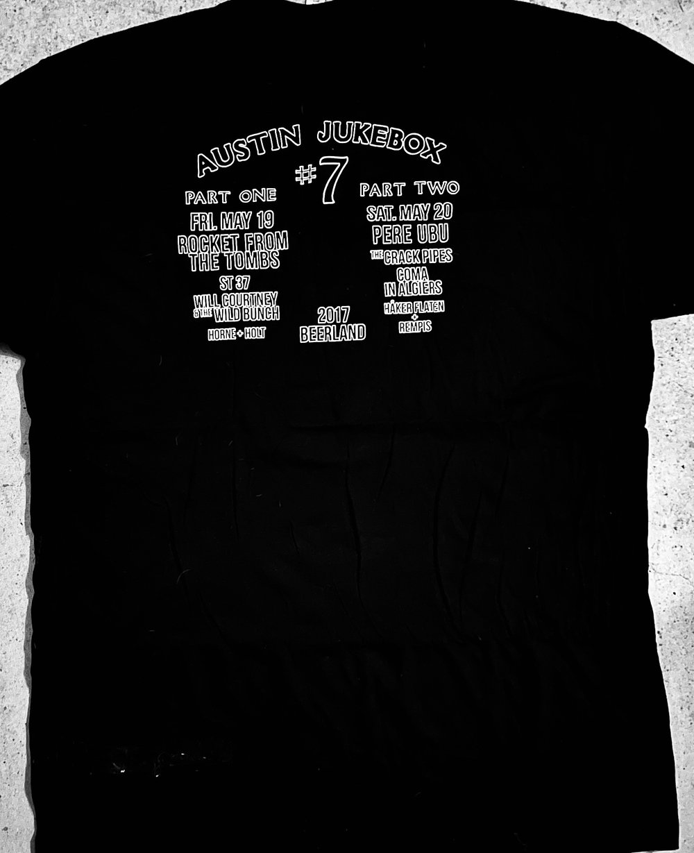 Official Austin Jukebox #7 tshirt  (Pere Ubu/Rocket From the Tombs)