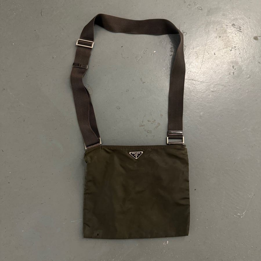 Image of Prada Khaki Nylon Bag