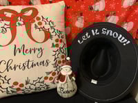 Image 5 of "Snowman & Snowflakes" Hand-Burned Narrow Brim Hat