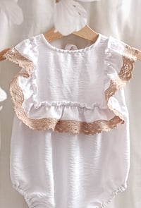 Image 2 of Boho photosession body | Giuseppina romper | age 12 months | white