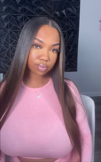 24” Yaki Straight Ombré Chestnut Brown V-Part Wig (Unice)