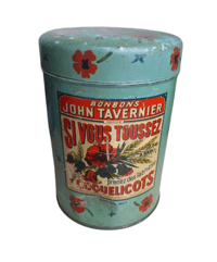 Image 2 of Antique Candy Tin John Tavernier French Bonbons Poppy Tablets 500g Prop Display