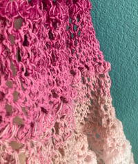 Image 5 of Handmade Crochet Lacy Poncho Bon-bon Rose