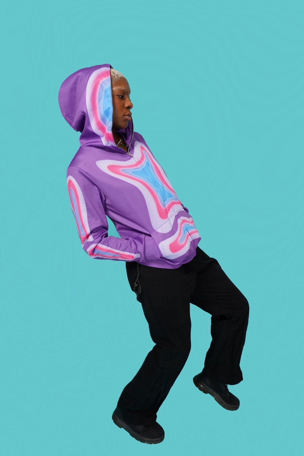 Image of “Soul Body” Full Zip Hoodie (Purple) Alyssia Strasser