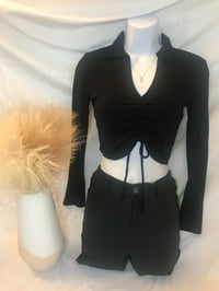 Image 3 of Collar Rib Crop Top