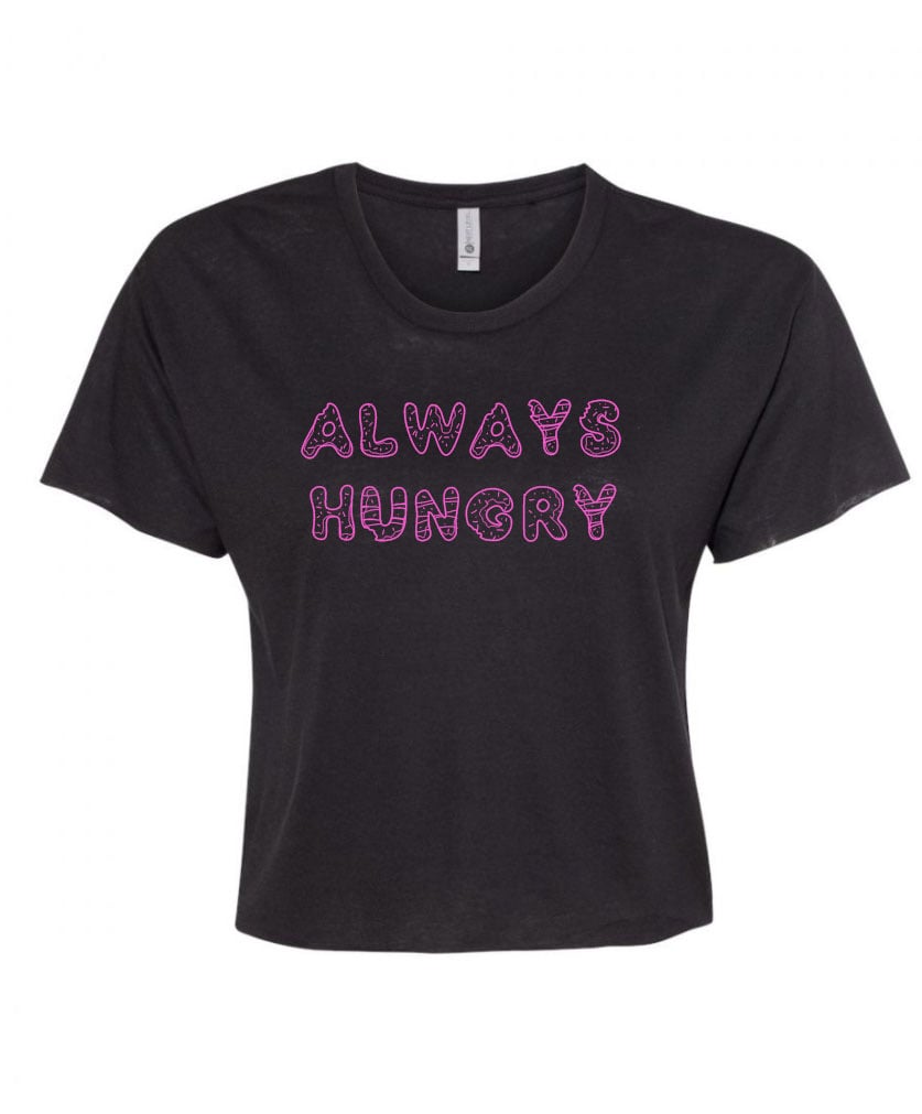 Image of ALWAYS HUNGRY Crop Shirt (Black)