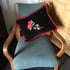 Red Rose Black Velvet Cushion Image 3