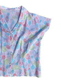Image 2 of Candy Pastel Floral Blouse M