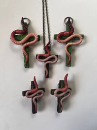 Image 1 of Worm crosses (wall, pendants, earrings, pins)