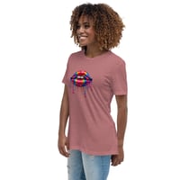 Image 12 of Women's Relaxed T-Shirt, Rainbow Lips Dripping Paint Retro Tee