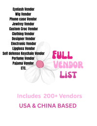 Full Vendor List 