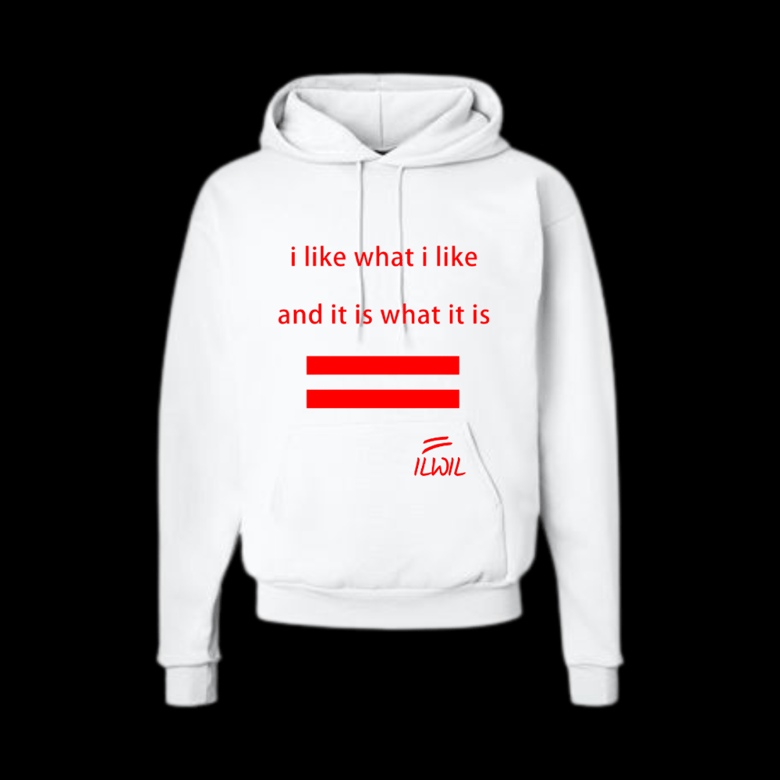 Image of I LIKE WHAT I LIKE HOODIE  WHT/RED