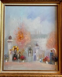 Image 3 of Oil Street Scene on Canvas, Yolanda Razzeto