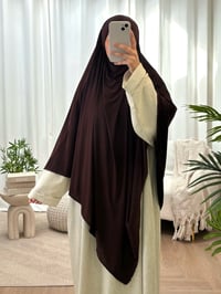 Image 1 of brown jersey khimār
