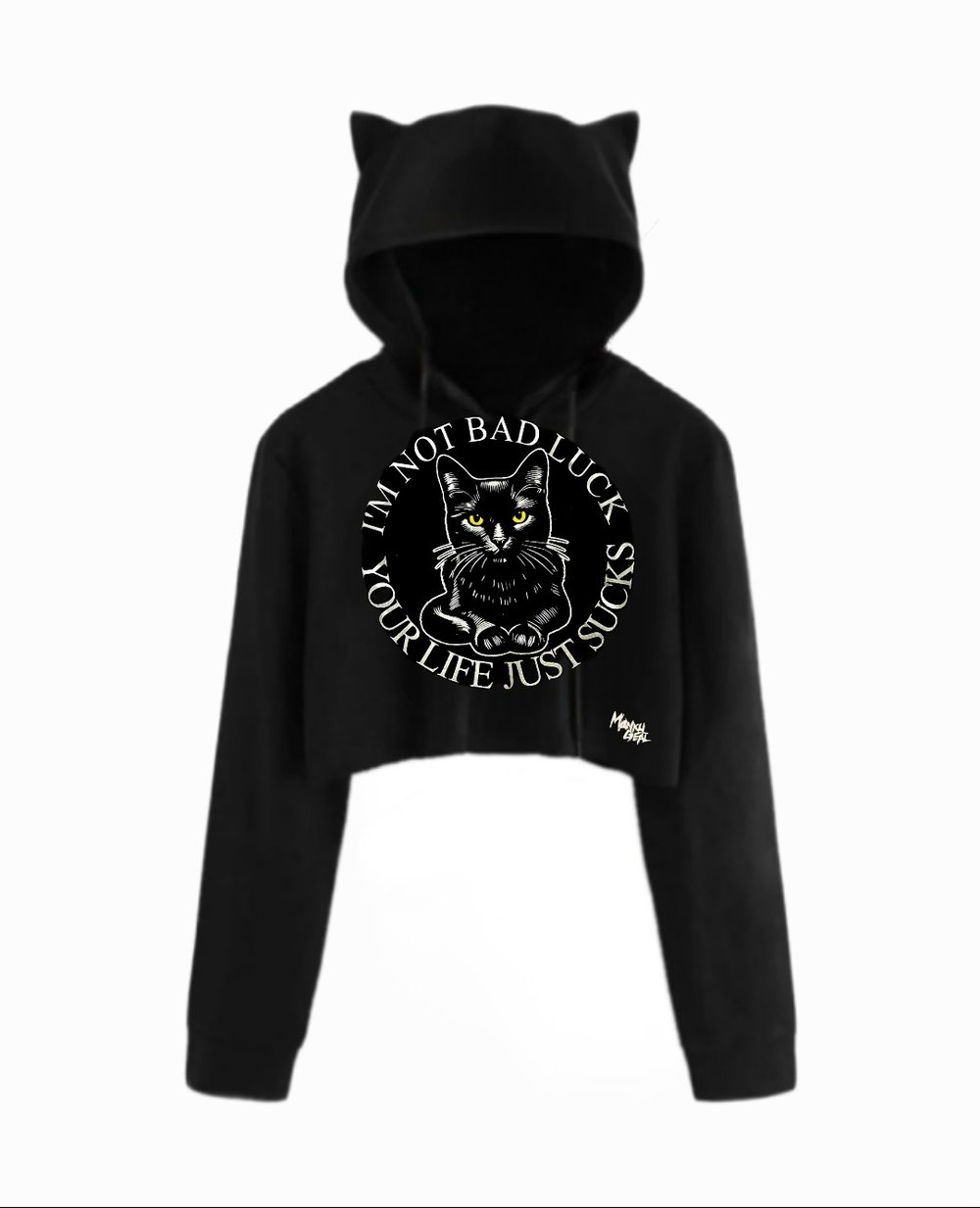 Lucky Kitty Cropped Hoodie