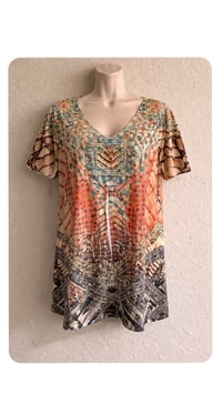 Image 2 of New XL Bedazzled Kiara multi top #789*8