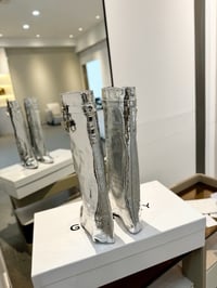 Image 2 of METALLIC SILVER SHARK BOOTS 