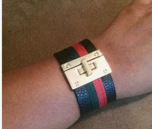 Red &green 3 Options Cuff bracelet / Purse/watch band