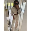 Cream Cropped Tracksuit 