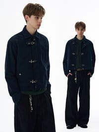 Image 1 of Y2k American Harajuku Retro Black Gothic High Street Aircraft Button Jacket Men And Women Korean Fas