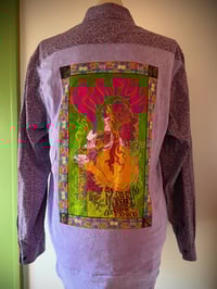 Upcycled “Pink Floyd/Art Deco” Men’s better dress shirt