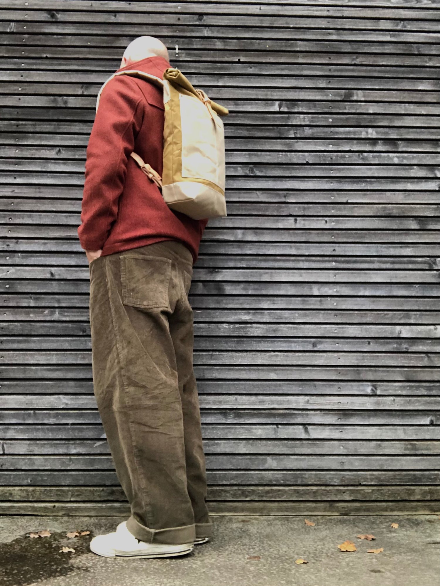 Image of Dry waxed canvas backpack