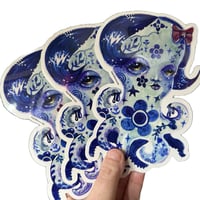 Image 1 of Octopus Girl (Delft Series) Ltd Ed. Large 4x6 Sticker