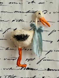 Image 2 of Spun cotton stork ornament