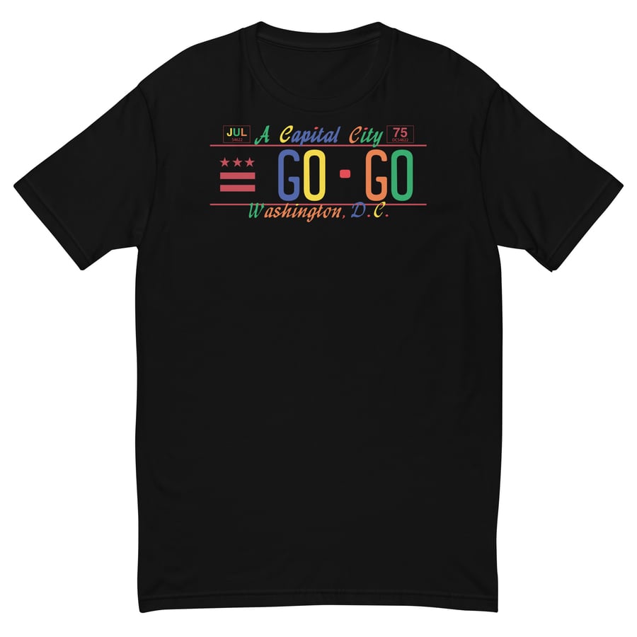 Image of A CAPITAL CITY GOGO "MULTICOLOR LICENSE PLATE" T-shirt